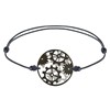 Bracelet Lien Homme Rouages Médaille Réversible Argent 925 et Ruthénium - Gris - vue V1