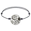 Bracelet Lien Homme Rouages Médaille Réversible Argent 925 et Ruthénium - Gris - vue V2