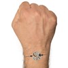 Bracelet Lien Homme Rouages Médaille Réversible Argent 925 et Ruthénium - Gris - vue V4