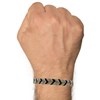 Bracelet Homme Lin Tricolore Tressé Plat Fermoir Acier Inoxydable - taille 19 cm - vue V2