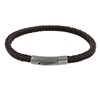 Bracelet Homme Tresse en Coton Carré Simple - Marron foncé - vue V1