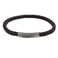 Bracelet Homme Tresse en Coton Carré Simple - Marron foncé