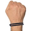 Bracelet Homme Double Tour Tresse en Coton Carré - Bleu Navy - vue V2