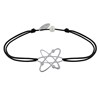 Bracelet Mixte Lien Médaille Argent 925 Atome - Noir - vue V1
