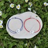 Bracelet Lien Médaille Argent 925 Ronde Mappemonde - Turquoise - vue V3
