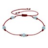 Bracelet Lien Cinq Perles Facettées de Larimar - Rouge - vue V1