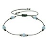 Bracelet Lien Cinq Perles Facettées de Larimar - Vert kaki - vue V1