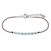 Bracelet Lien Sept Perles Facettées de Larimar et Perles Argent 925 - Marron foncé - vue V1