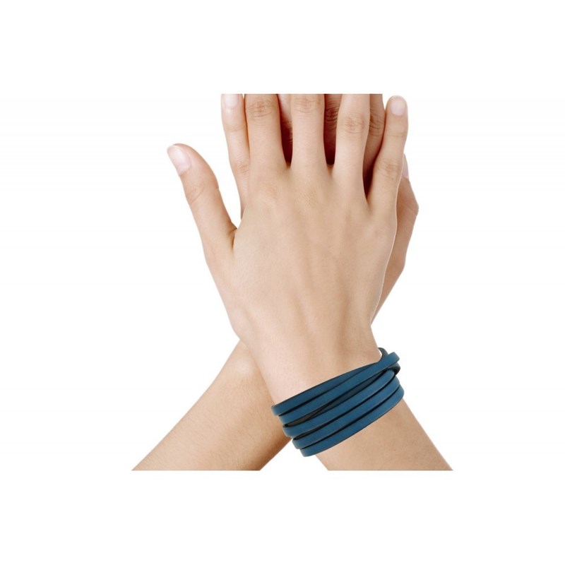 Bracelet Cuir et Fermoir Acier Inoxydable - Colors - Turquoise - vue 3
