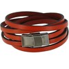 Bracelet Cuir et Fermoir Acier Inoxydable - Colors - Orange - vue V1