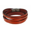 Bracelet Cuir et Fermoir Acier Inoxydable - Colors - Orange - vue V2