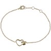 Bracelet Plaqué Or Deux Coeurs - vue V1