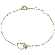 Bracelet Plaqué Or Deux Coeurs
