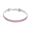 Bracelet Argent Rhodié Silicone et Strass - Classics - Rose - vue V1