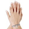 Bracelet Double Tour Lien Liberty et Trèfle Argent 925 - Colors - Bleu Navy - vue V2