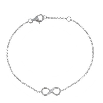 Bracelet Argent Infini et Strass - Petit Modèle