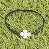 Bracelet Argent 925 Trèfle sur Lien - Noir - vue V3