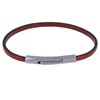 Bracelet Femme Cuir Simple Fermoir Acier Inoxydable - Classics - Rouge - vue V1
