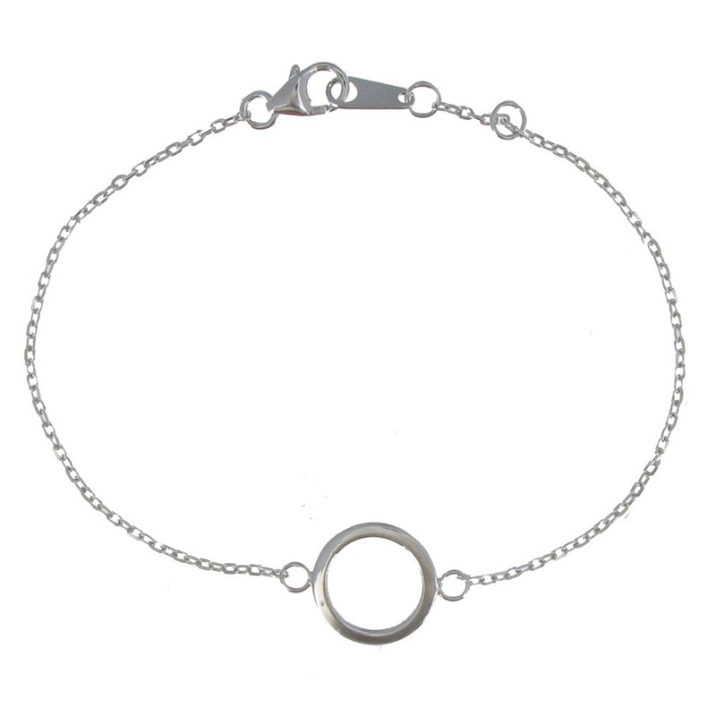 Bracelet Argent Rhodié Petit Cercle