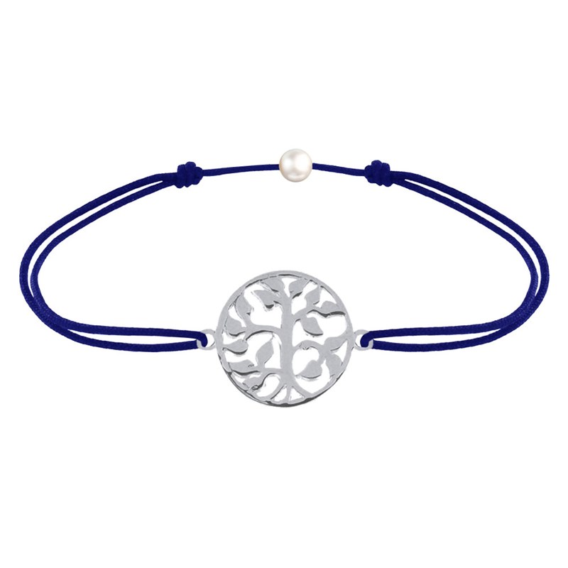 Bracelet Lien Arbre de Vie Argent 925 - Bleu