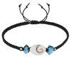 Bracelet Lien Tréssé Pavés de Larimar et Oeil de Ste Lucie - Noir - vue V1