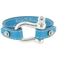Bracelet Cuir et Manille Argent 925 - Colors - Turquoise