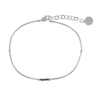 Bracelet Argent 925 5 Diamants Noirs