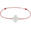 Bracelet Lien Argent 925 Fleur de Strass - Classics - Rouge - vue V1