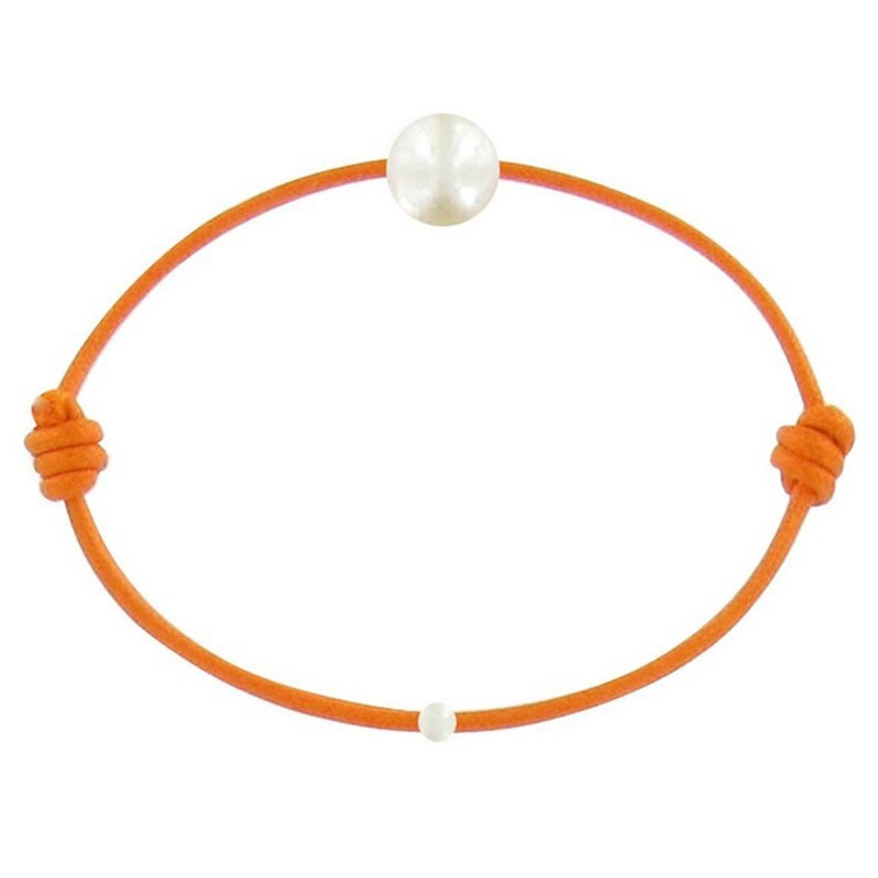 Bracelet La Perle de Culture Blanche des Poulettes - Colors - Orange