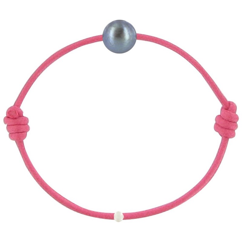 Bracelet La Perle de Culture Noire des Poulettes - Classics - Fuchsia