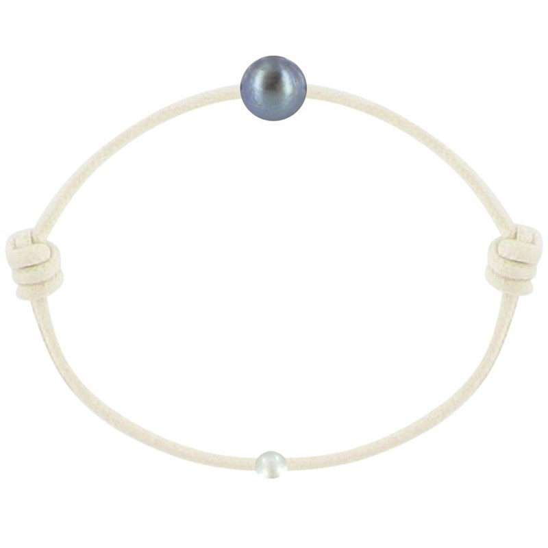 Bracelet La Perle de Culture Noire des Poulettes - Classics - Beige clair