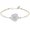 Bracelet Lien Fleur de Nacre Ivoire et Perles d'Argent - Classics - Beige clair - vue V1