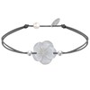 Bracelet Lien Fleur de Nacre Ivoire et Perles d'Argent - Classics - Gris - vue V1