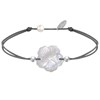 Bracelet Lien Fleur de Nacre Ivoire et Perles d'Argent - Classics - Gris - vue V1