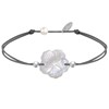 Bracelet Lien Fleur de Nacre Ivoire et Perles d'Argent 925 - Classics - Gris - vue V1