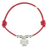 Bracelet Lien Trèfle Argent 925 - Classics - Rouge