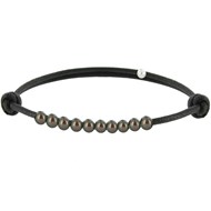 Bracelet Lien Numéro 10 Perle Noire des Poulettes - Classics - Noir