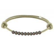 Bracelet Lien Numéro 10 Perle Noire des Poulettes - Classics - Beige