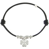 Bracelet Lien Trèfle Argent 925 - Classics - Noir