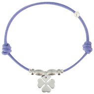 Bracelet Lien Trèfle Argent - Colors - Violet