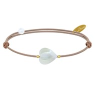 Bracelet Petit Coeur de Nacre et Perle Plaqué Or - Classics - Beige