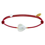 Bracelet Petit Coeur de Nacre et Perle Plaqué Or - Classics - Rouge