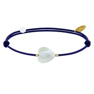 Bracelet Petit Coeur de Nacre et Perle Plaqué Or - Classics - Bleu Navy