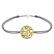 Bracelet Lien Arbre de Vie Plaqué Or - Gris