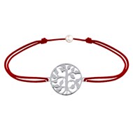 Bracelet Lien Arbre de Vie Argent 925 - Rouge