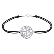 Bracelet Lien Arbre de Vie Argent 925 - Noir