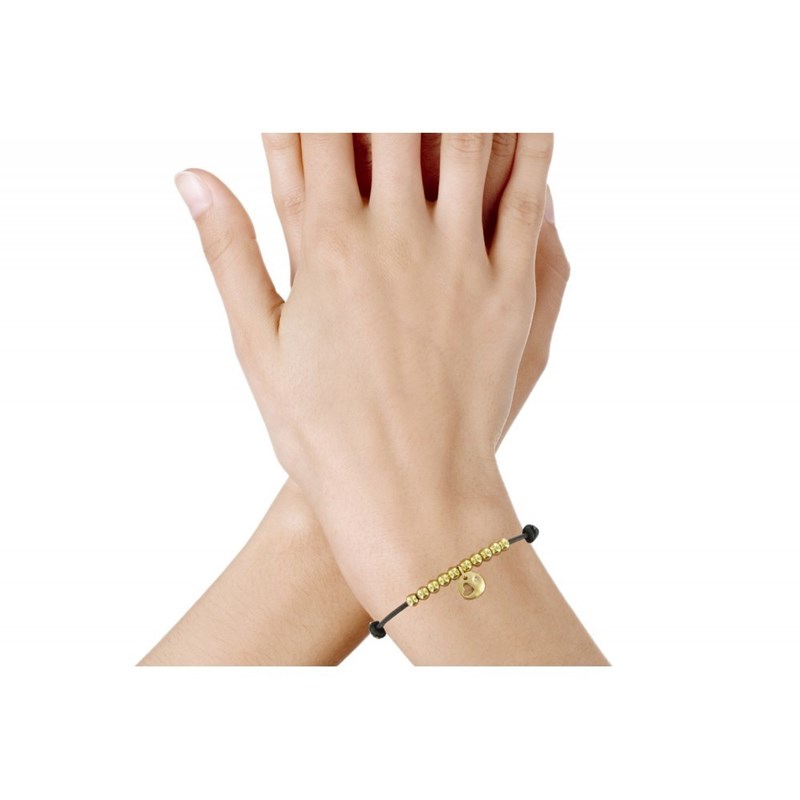 Bracelet Lien Médaille Coeur et Perles Plaquées Or - Classics - Rouge - vue 2
