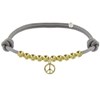 Bracelet Médaille Peace and Love et Perles Plaquées Or - Classics - Gris - vue V1