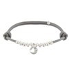 Bracelet Lien Médaille Coeur et Perles en Argent 925 - Classics - Gris - vue V1