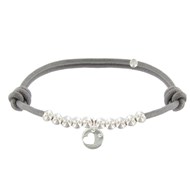 Bracelet Lien Médaille Coeur et Perles en Argent 925 - Classics - Gris